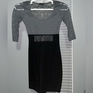 2 LOOK AMAZING Women/Girls Gray & Black Dress